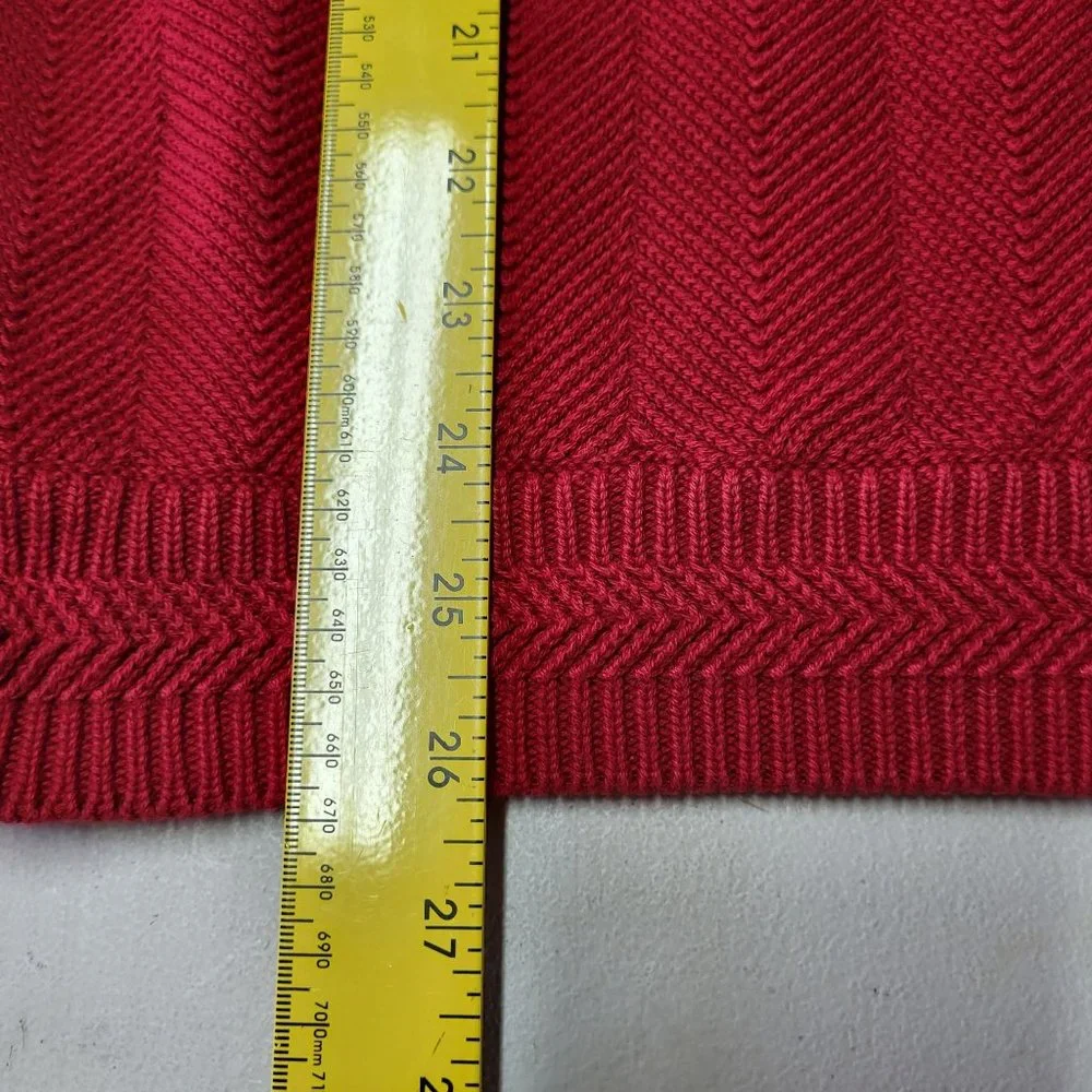 Chaps Ralph Lauren Sweater Men's Large Red Pullover‎ Hand Framed Cotton Outdoors